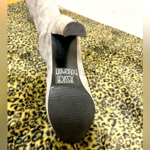 Jessica Buurman Women Faux Suede Gray Heels Lace Up Over Knee Boots 7.5 NWOB - Picture 9 of 16